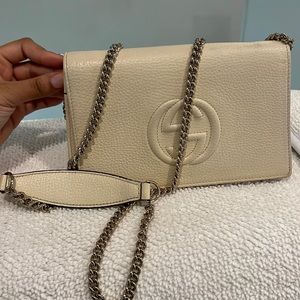 Gucci Wallet on Chain Cream